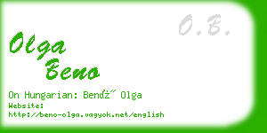 olga beno business card